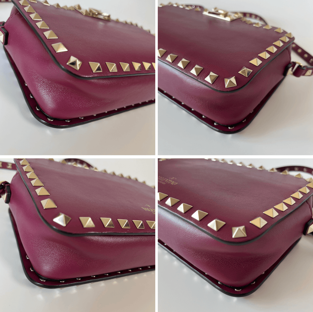 Authentic Valentino Garavani Bag Rockstud Flip Lock Camera Leather