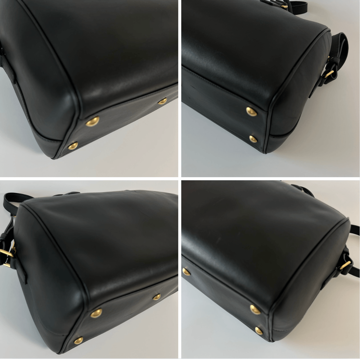 Authentic Saint Laurent Black Leather Duffle 6 2Way Boston Bag