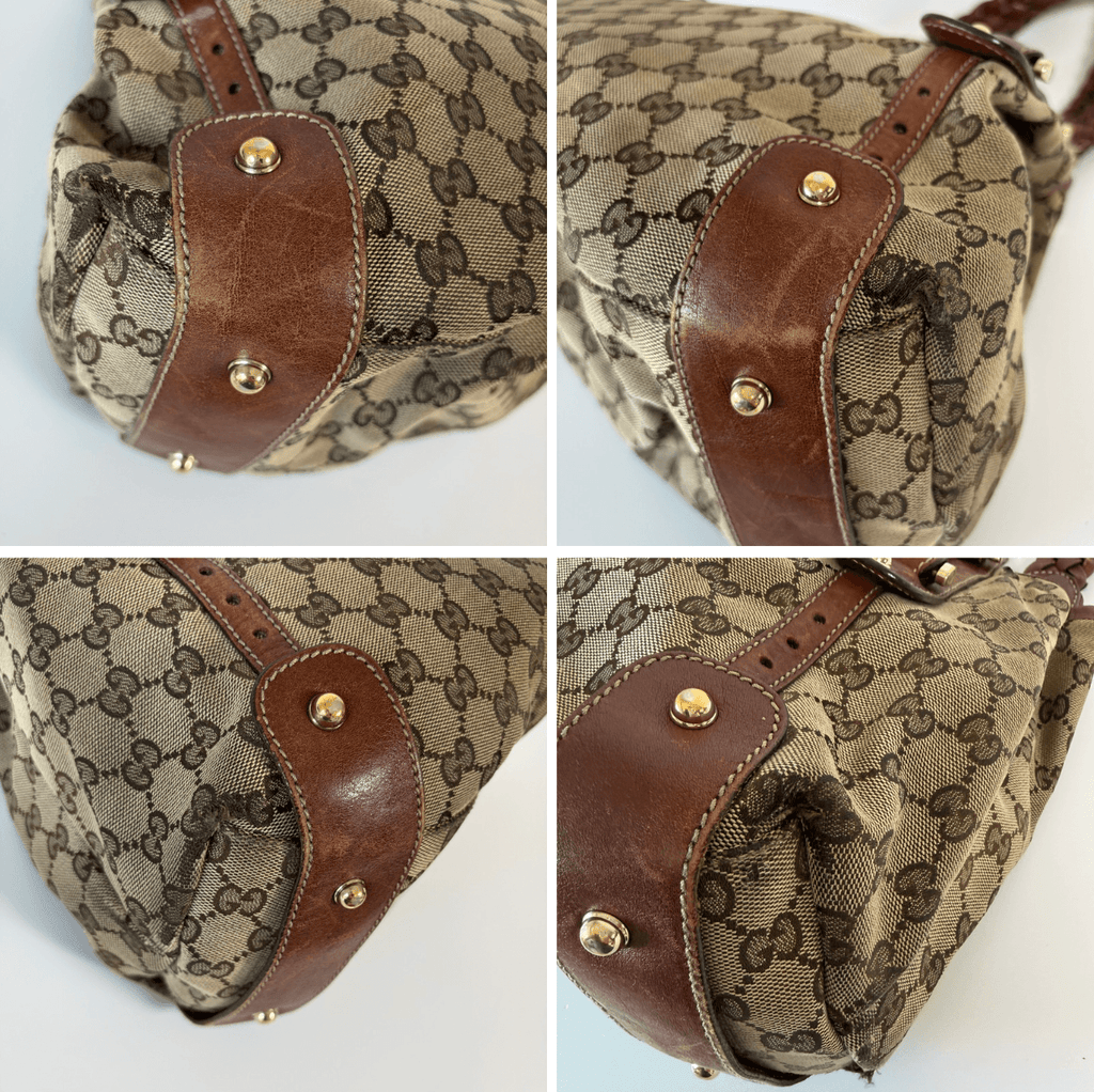 Authentic Gucci Pelham GG Canvas Braided Bag Shoulder