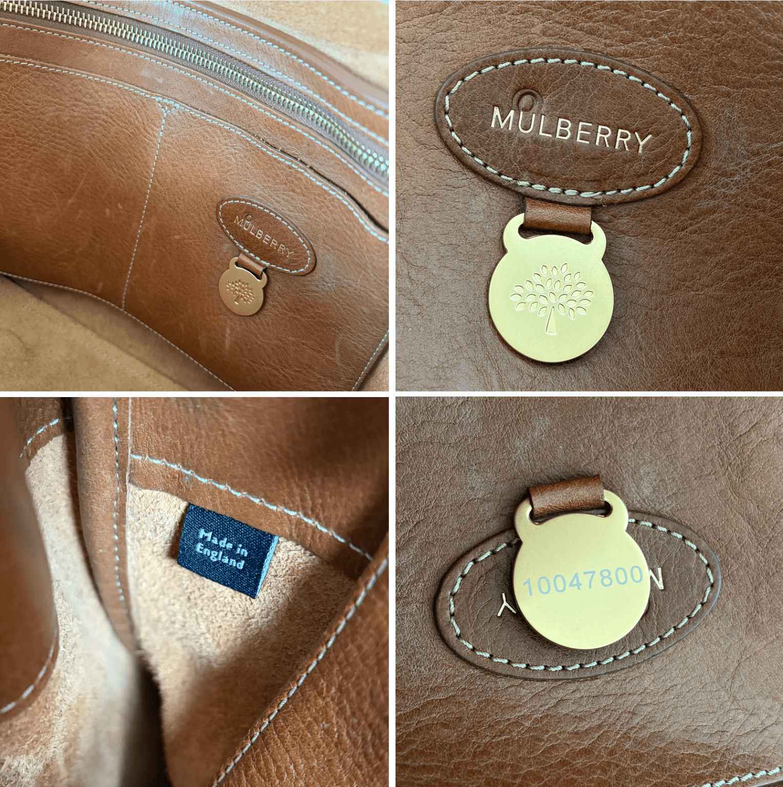 Authentic Mulberry Bayswater Bag Satchel Leather Medium