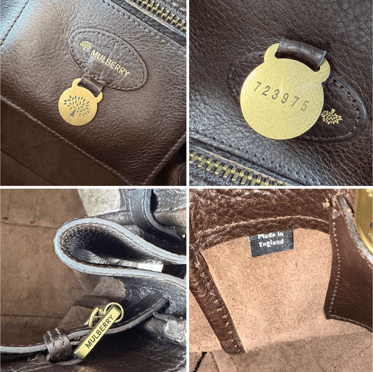 Authentic Mulberry Bayswater Bag Satchel Leather Medium