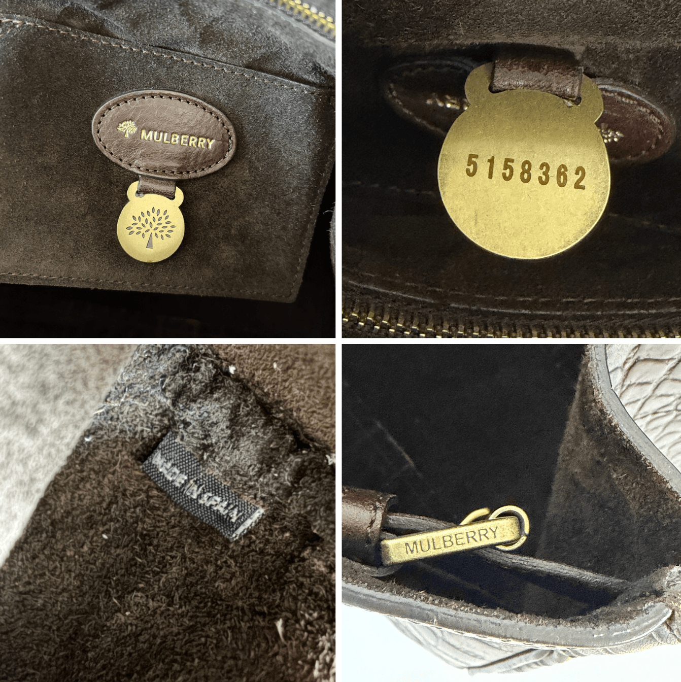 Authentic Mulberry Bayswater Satchel Bag Croc Embossed Leather
