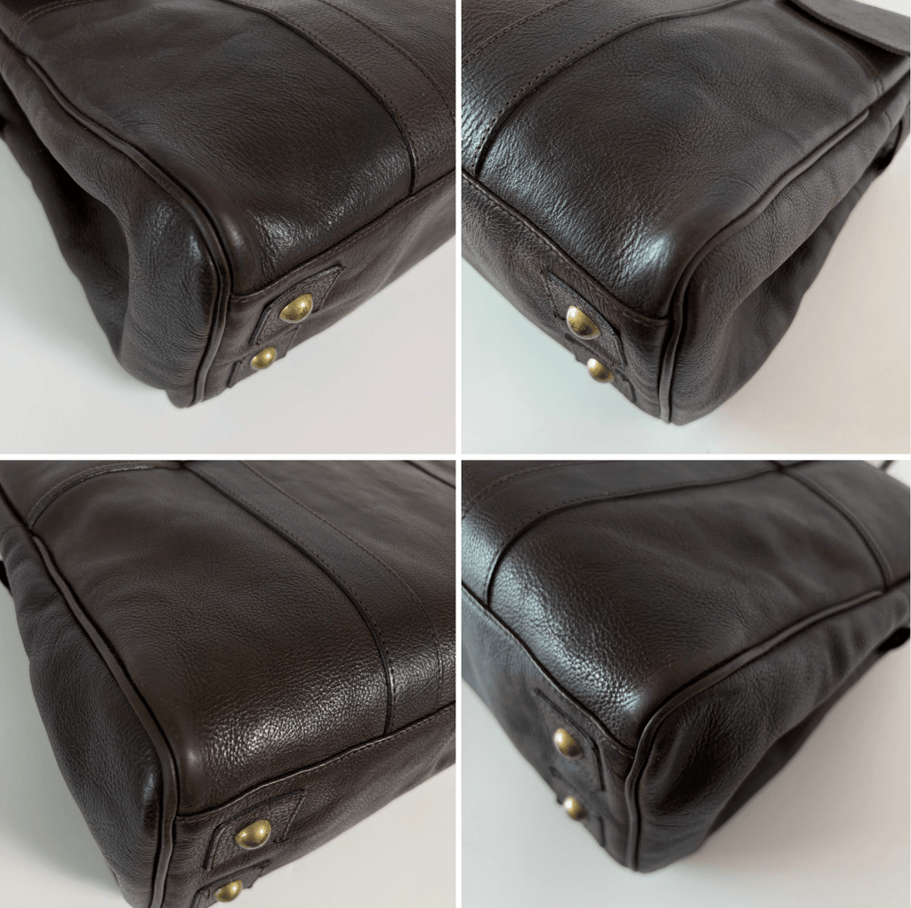 Authentic Mulberry Bayswater Satchel Bag Leather Dark Brown