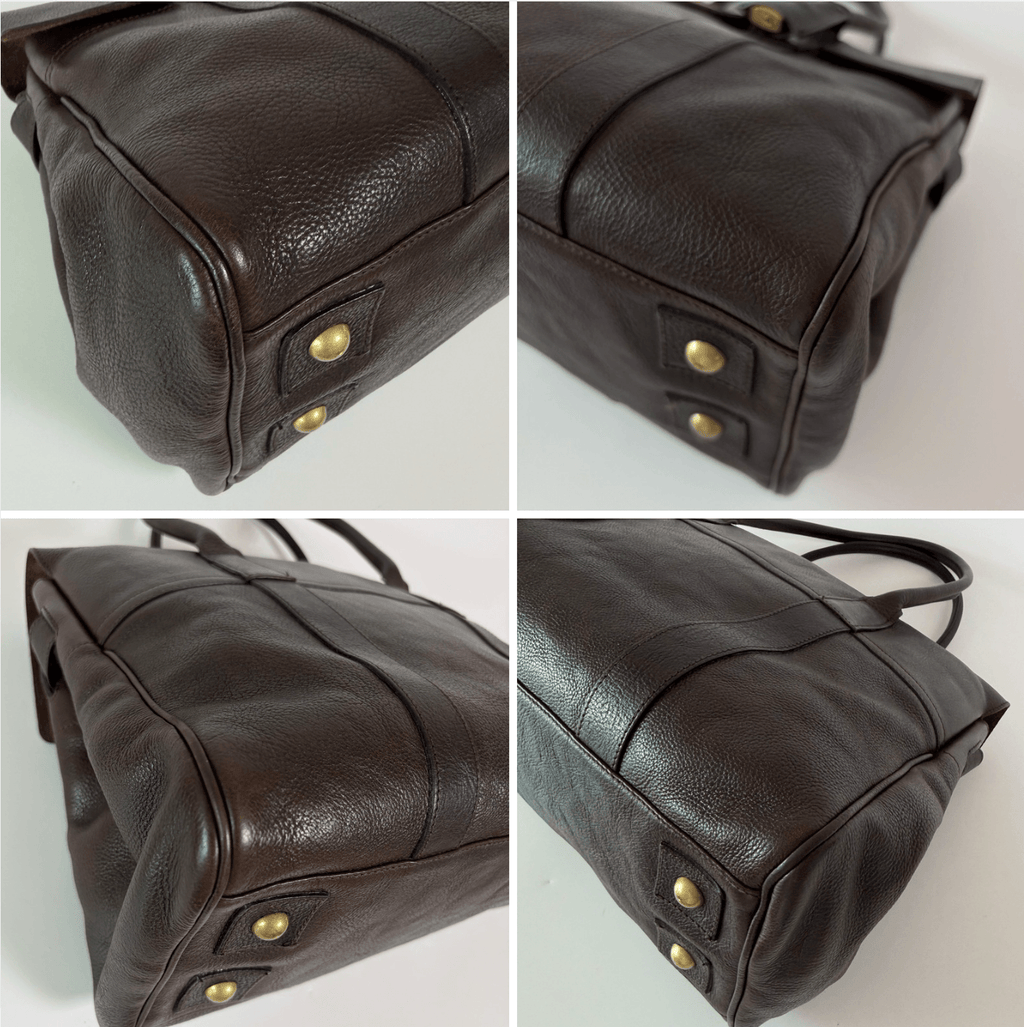Authentic Mulberry Bayswater Satchel Bag Leather Dark Brown