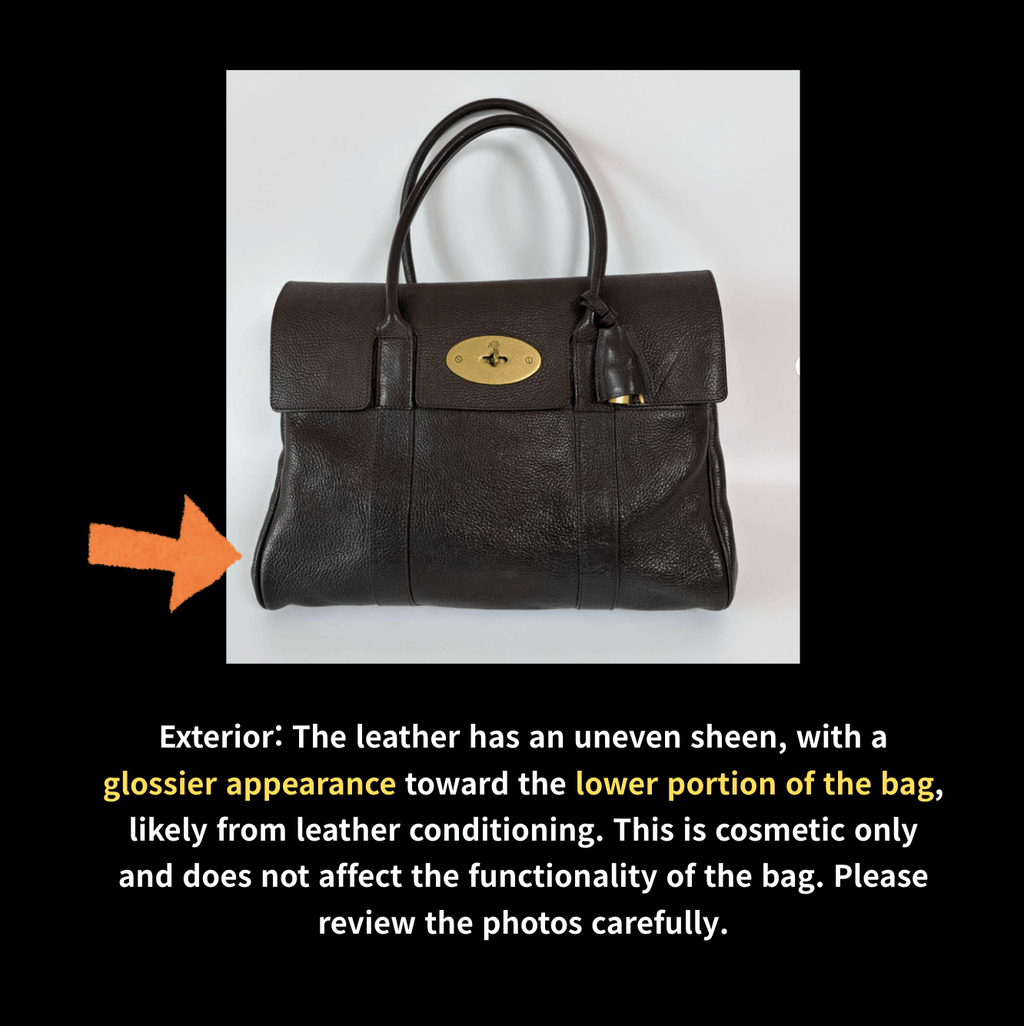 Authentic Mulberry Bayswater Satchel Bag Leather Large