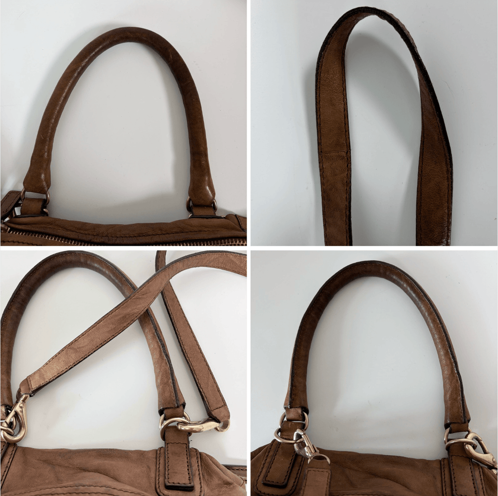 Authentic Givenchy Pandora Small Leather Shoulder Bag Brown