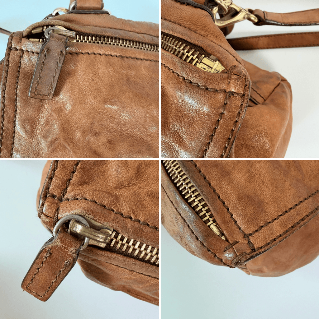 Authentic Givenchy Pandora Small Leather Shoulder Bag Brown
