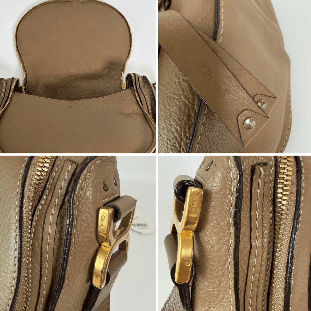 Chloé Marcie Medium Crossbody Bag gold-tone hardware and tassel details