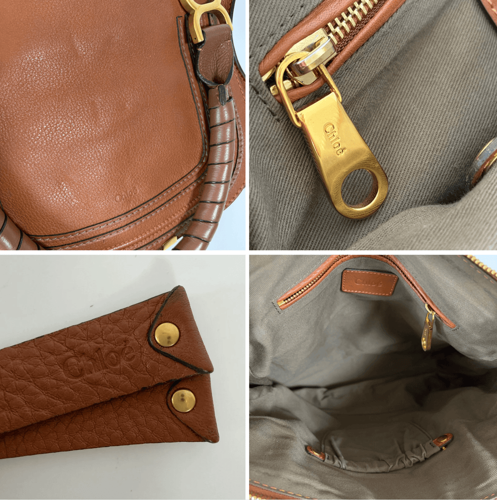 Chloé Marcie Shoulder Bag interior lining and pocket details