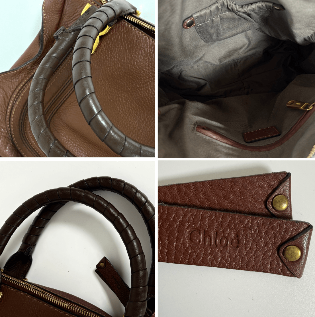 Chloé Marcie Shoulder Leather Bag Brown