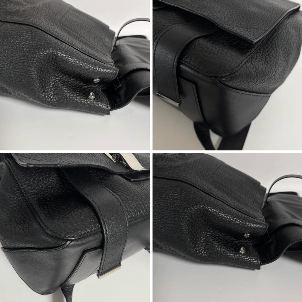 Proenza Schouler PS1 Backpack black leather corner and edge condition details