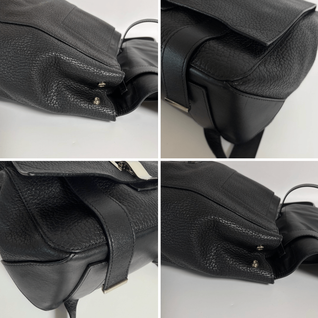 Proenza Schouler PS1 Backpack black leather corner and edge condition details