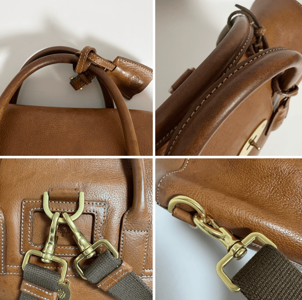 Mulberry Cara Delevingne Backpack gold-tone turn-lock closure and metal hardware details