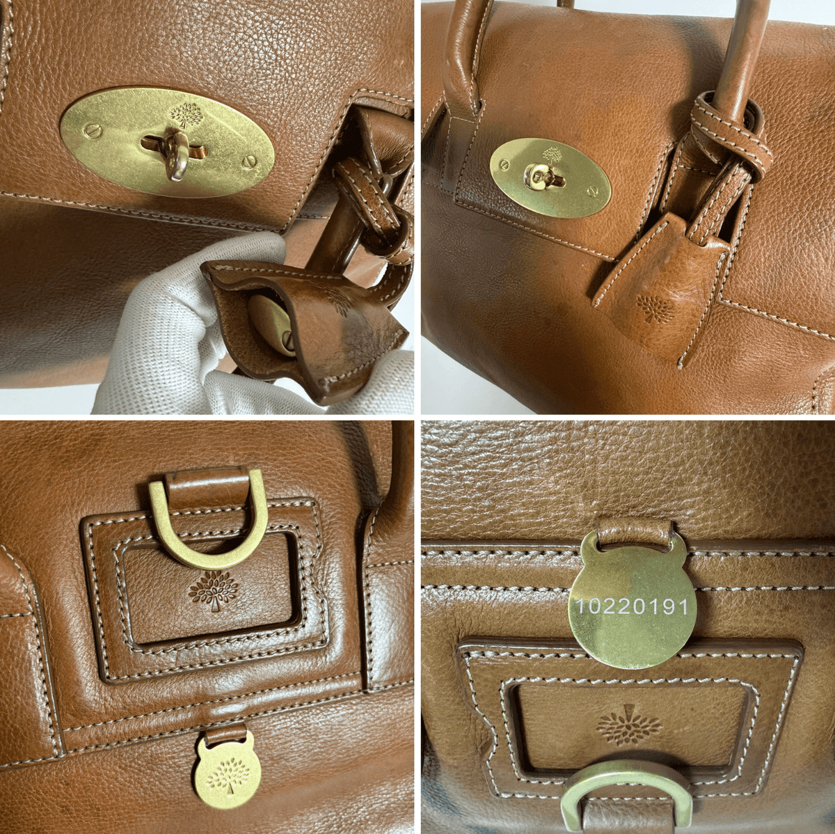Mulberry Cara Delevingne Backpack interior brand stamp and serial number details