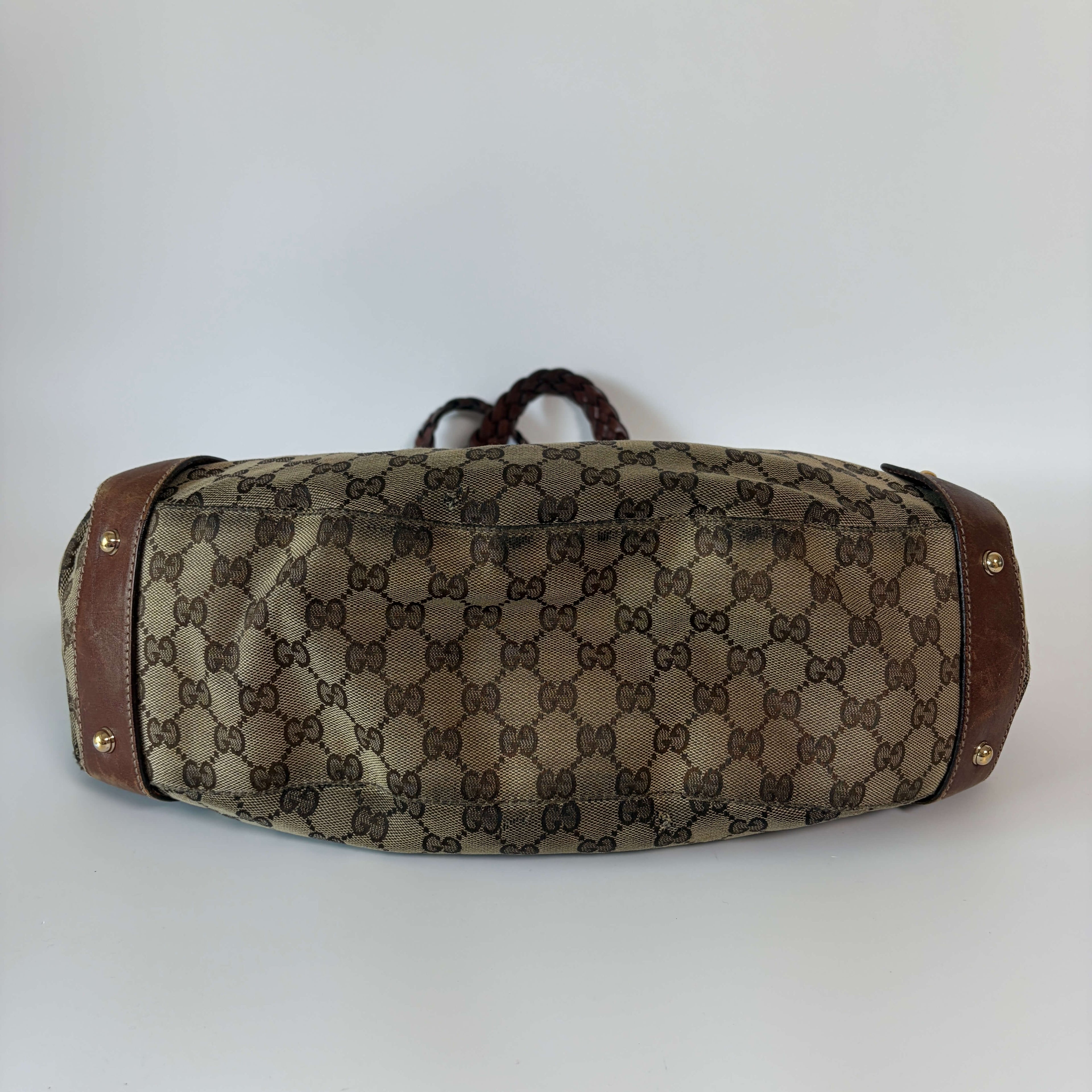 Authentic Gucci Pelham GG Canvas Braided Bag Shoulder