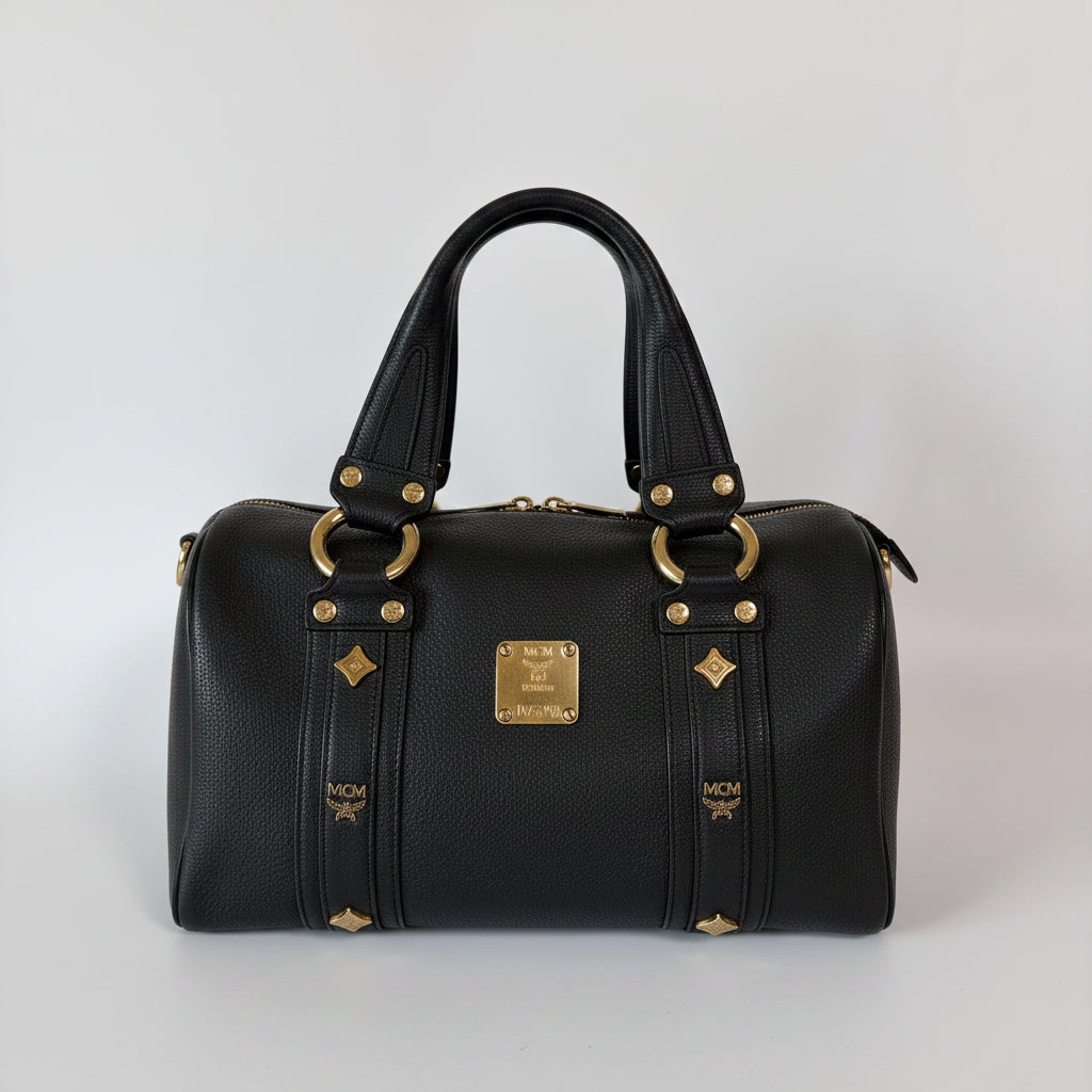 Authentic MCM Bag Leather Boston Small