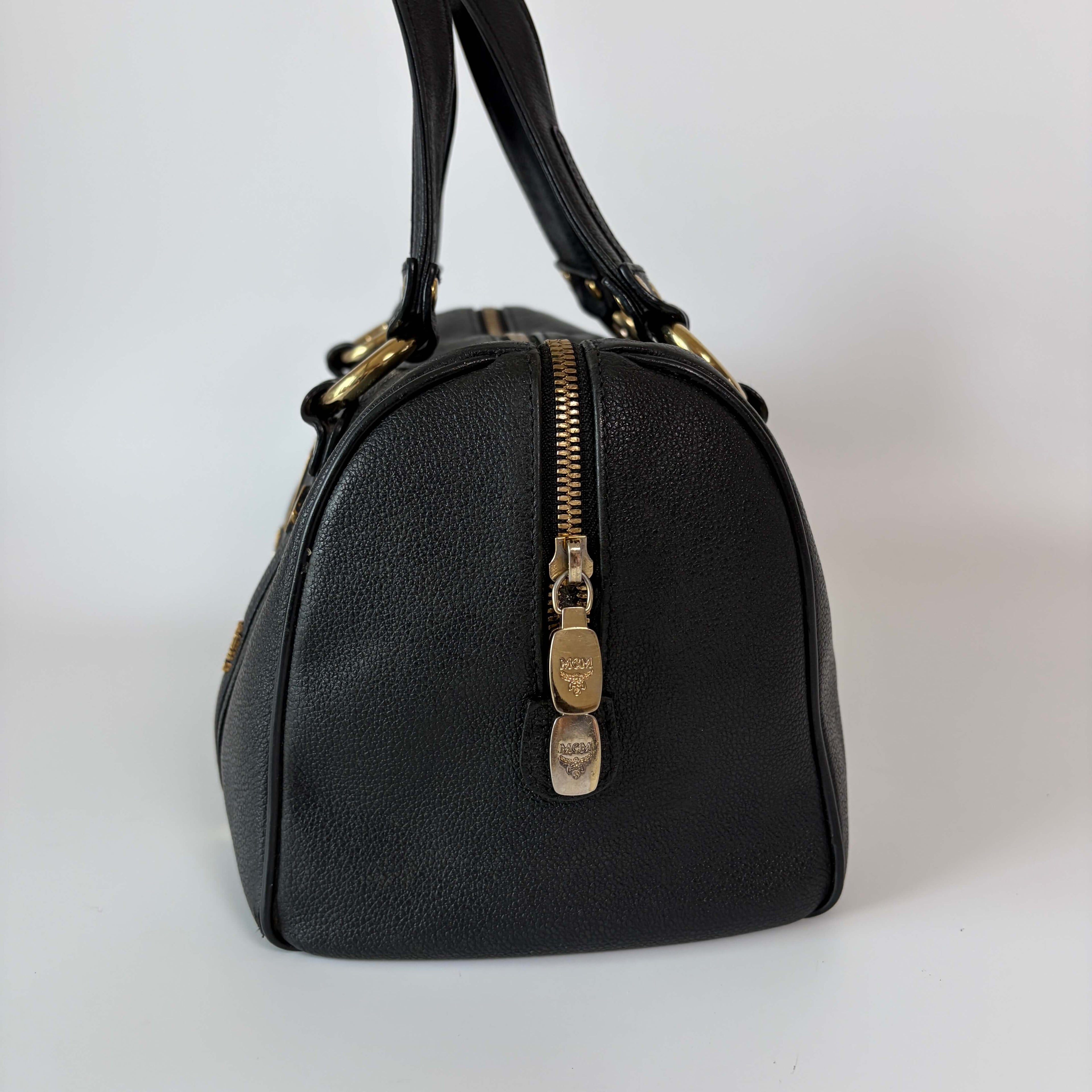 Authentic MCM Bag Leather Boston Small
