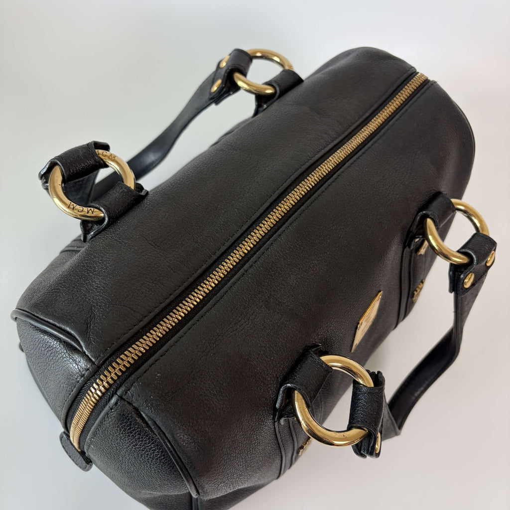Authentic MCM Bag Leather Boston Small