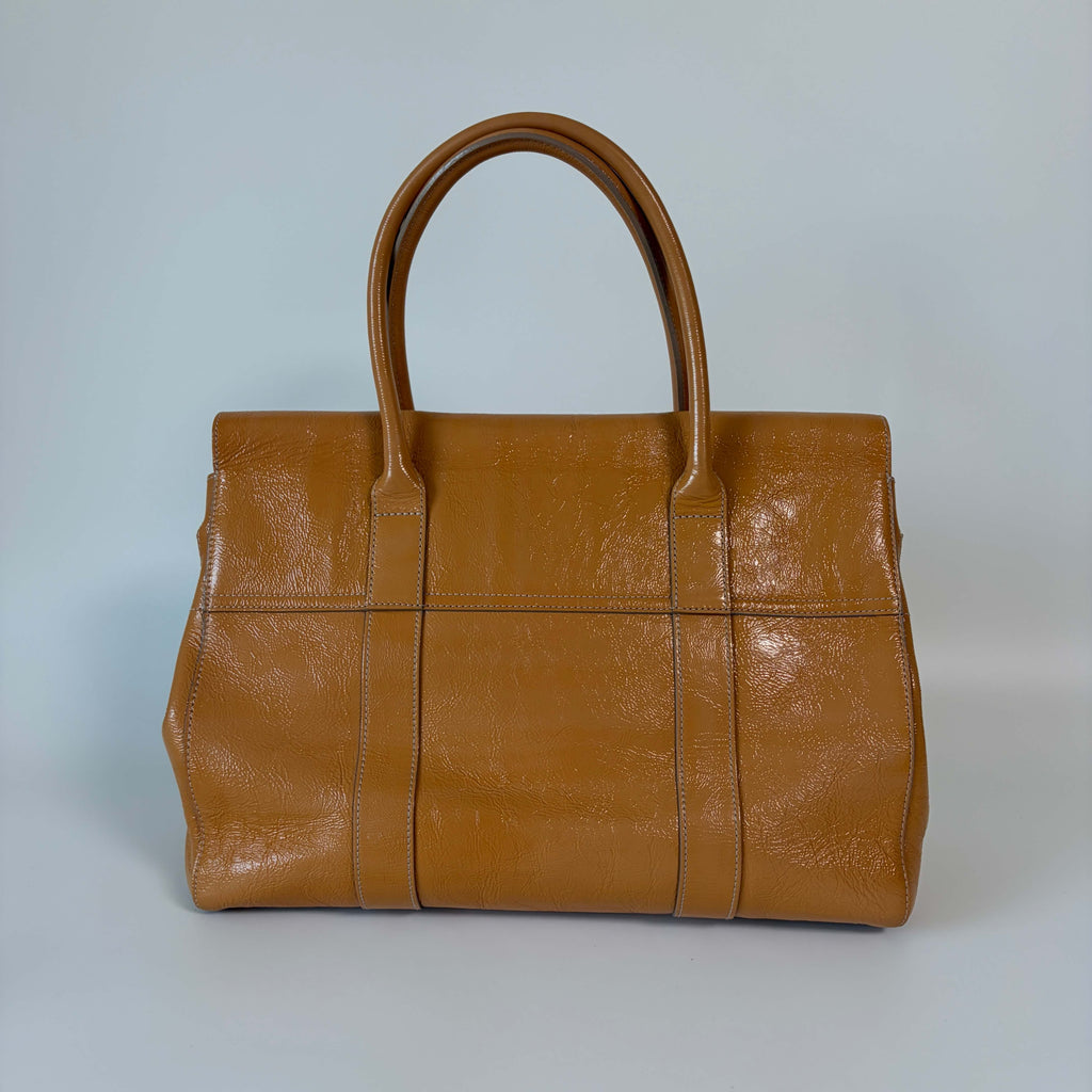 Authentic Mulberry Bayswater Satchel Patent Leather Bag Medium
