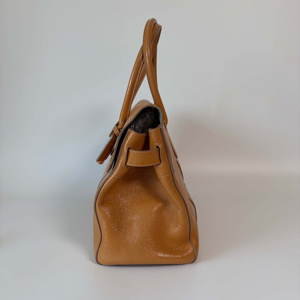 Authentic Mulberry Bayswater Satchel Patent Leather Bag Medium