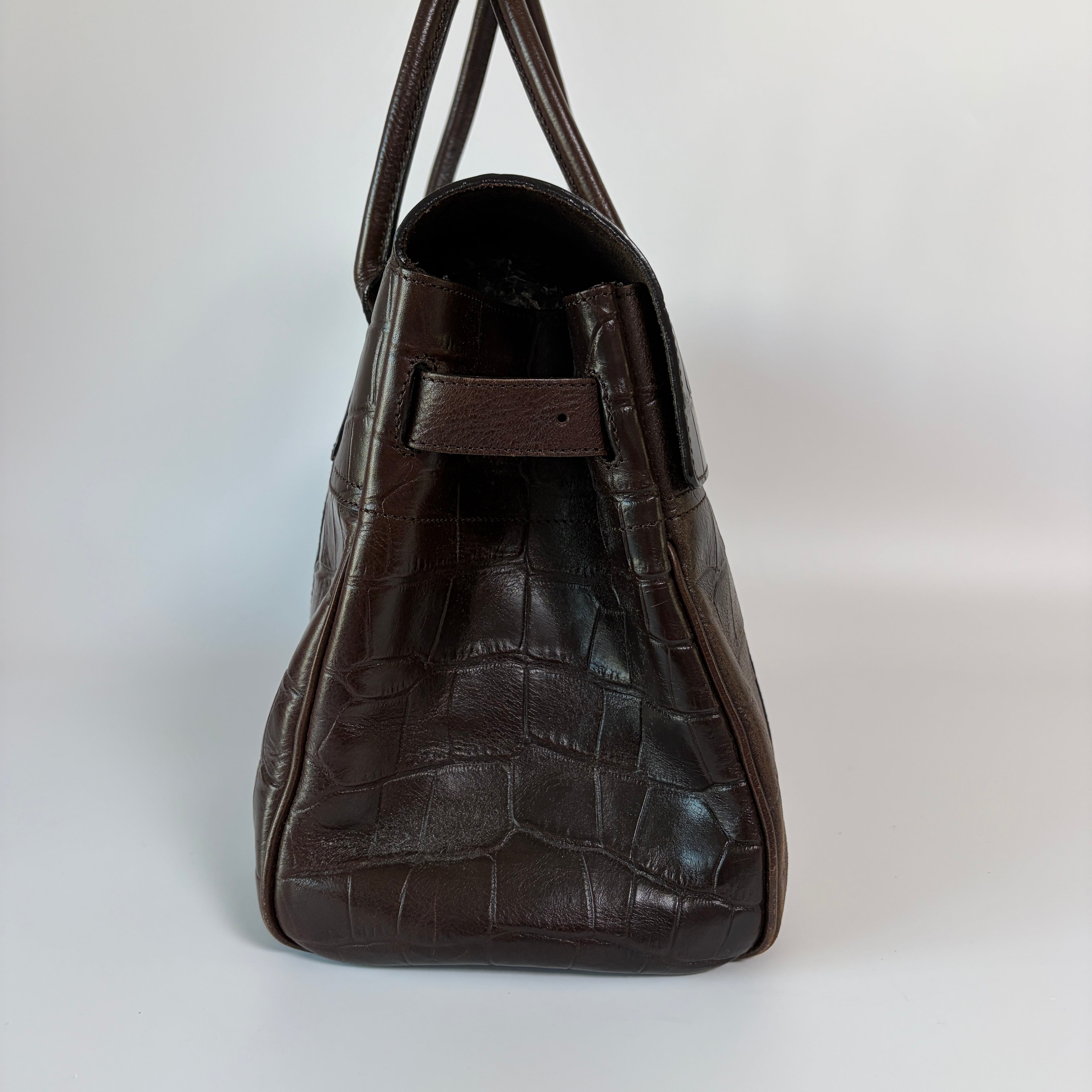 Authentic Mulberry Bayswater Satchel Bag Croc Embossed Leather