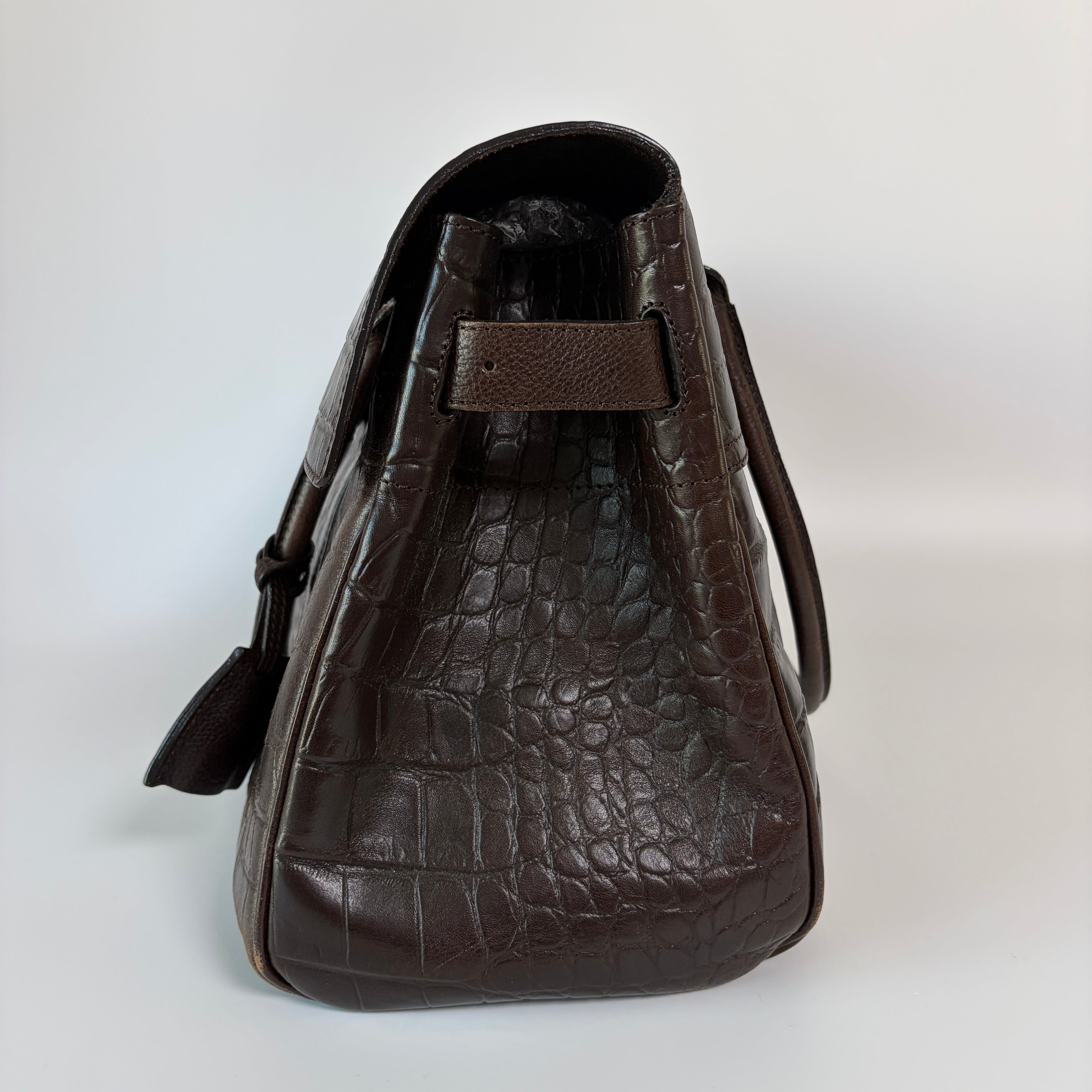 Authentic Mulberry Bayswater Satchel Bag Croc Embossed Leather