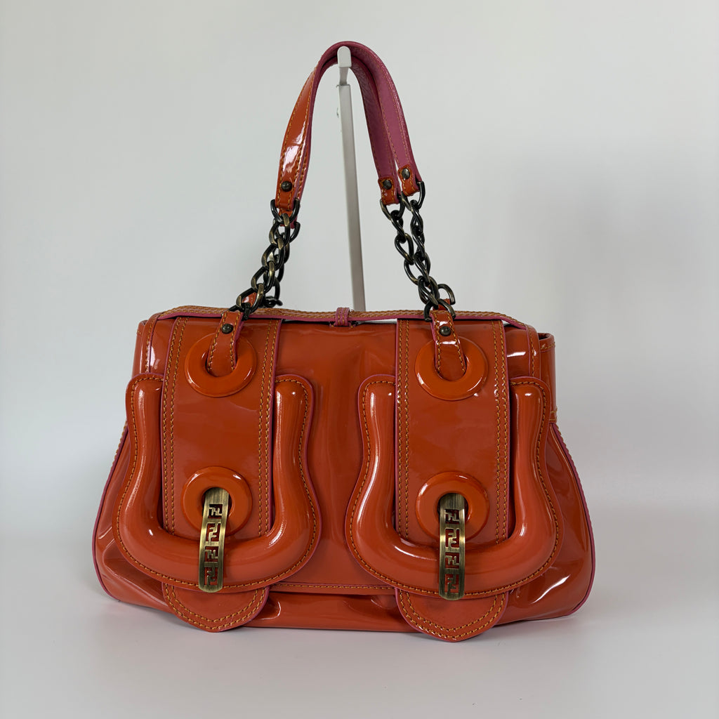 Authentic Fendi B. Bag Patent Leather Medium