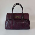Authentic Mulberry Bayswater Satchel Bag Leather Medium Deep Purple