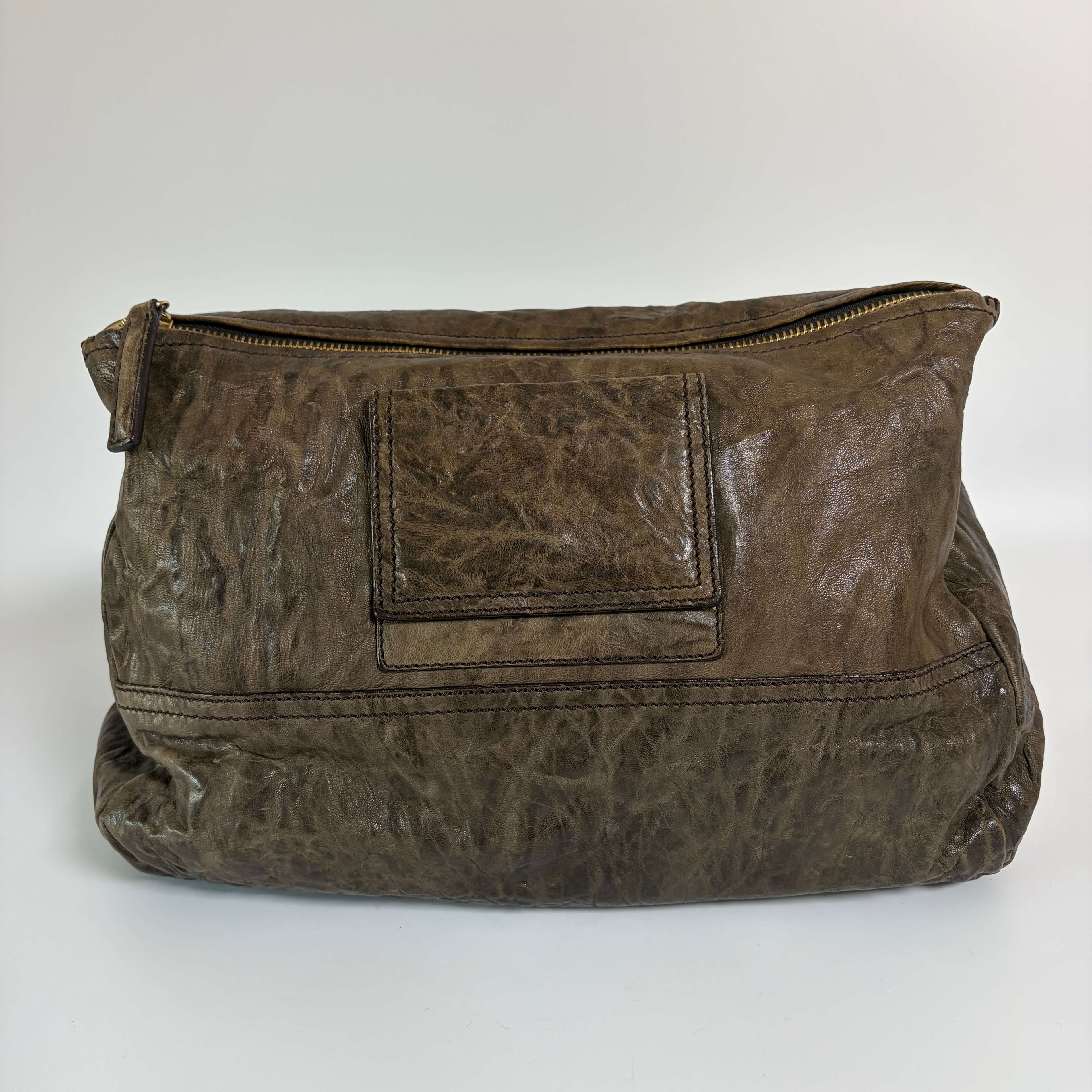 Authentic Givenchy Pandora Large Dark Brown Leather Shoulder Bag