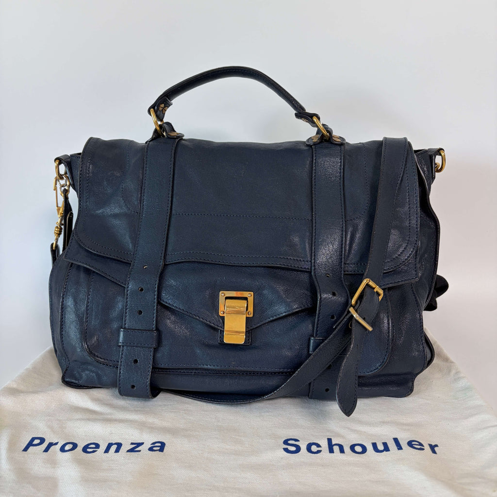 Authentic Proenza Schouler PS1 Large Leather Satchel Shoulder Bag 