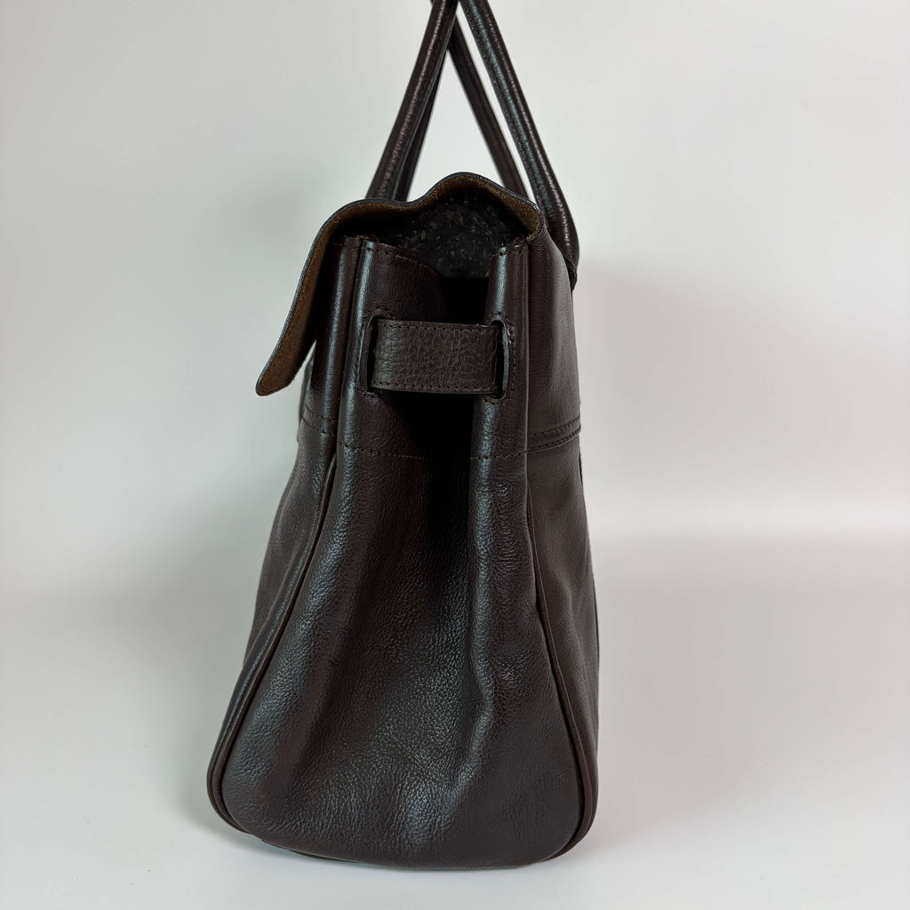Authentic Mulberry Bayswater Satchel Bag Leather Dark Brown