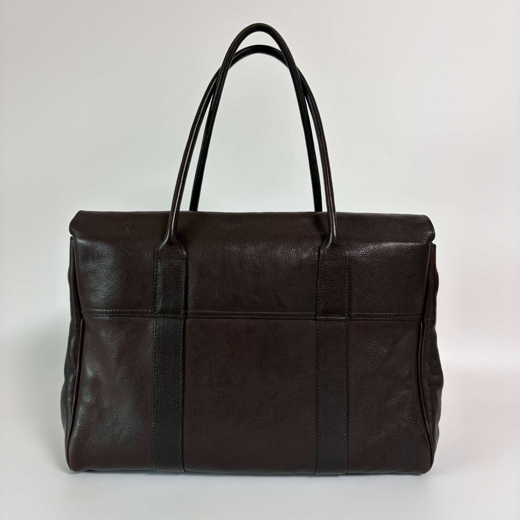 Authentic Mulberry Bayswater Satchel Bag Leather Dark Brown