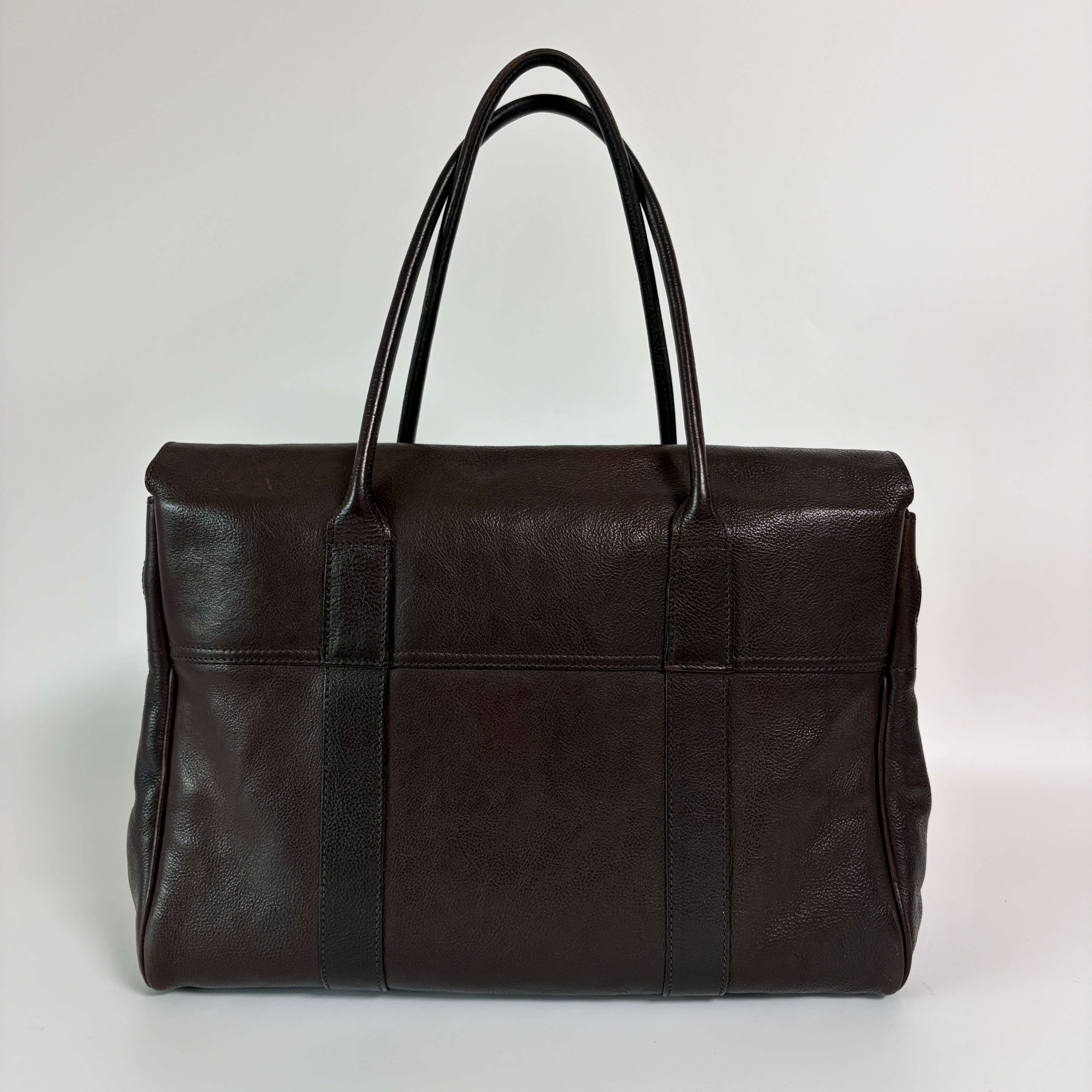 Authentic Mulberry Bayswater Satchel Bag Leather Dark Brown