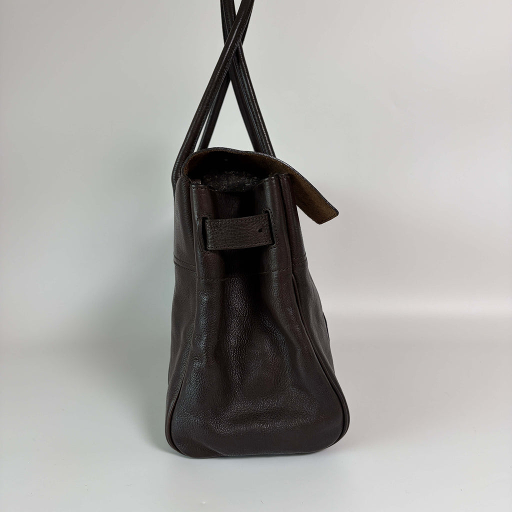 Authentic Mulberry Bayswater Satchel Bag Leather Dark Brown