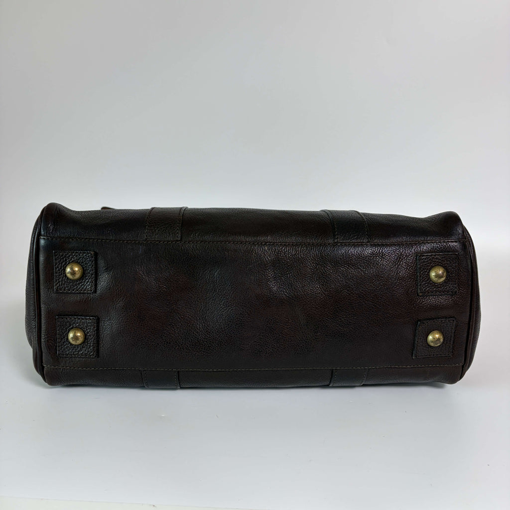 Authentic Mulberry Bayswater Satchel Bag Leather Dark Brown