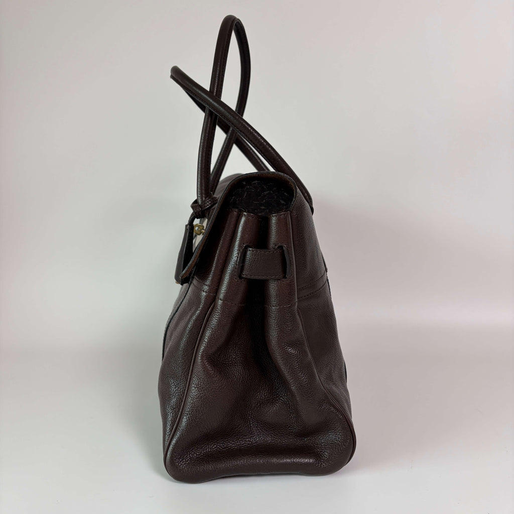 Authentic Mulberry Bayswater Satchel Bag Leather Dark Brown