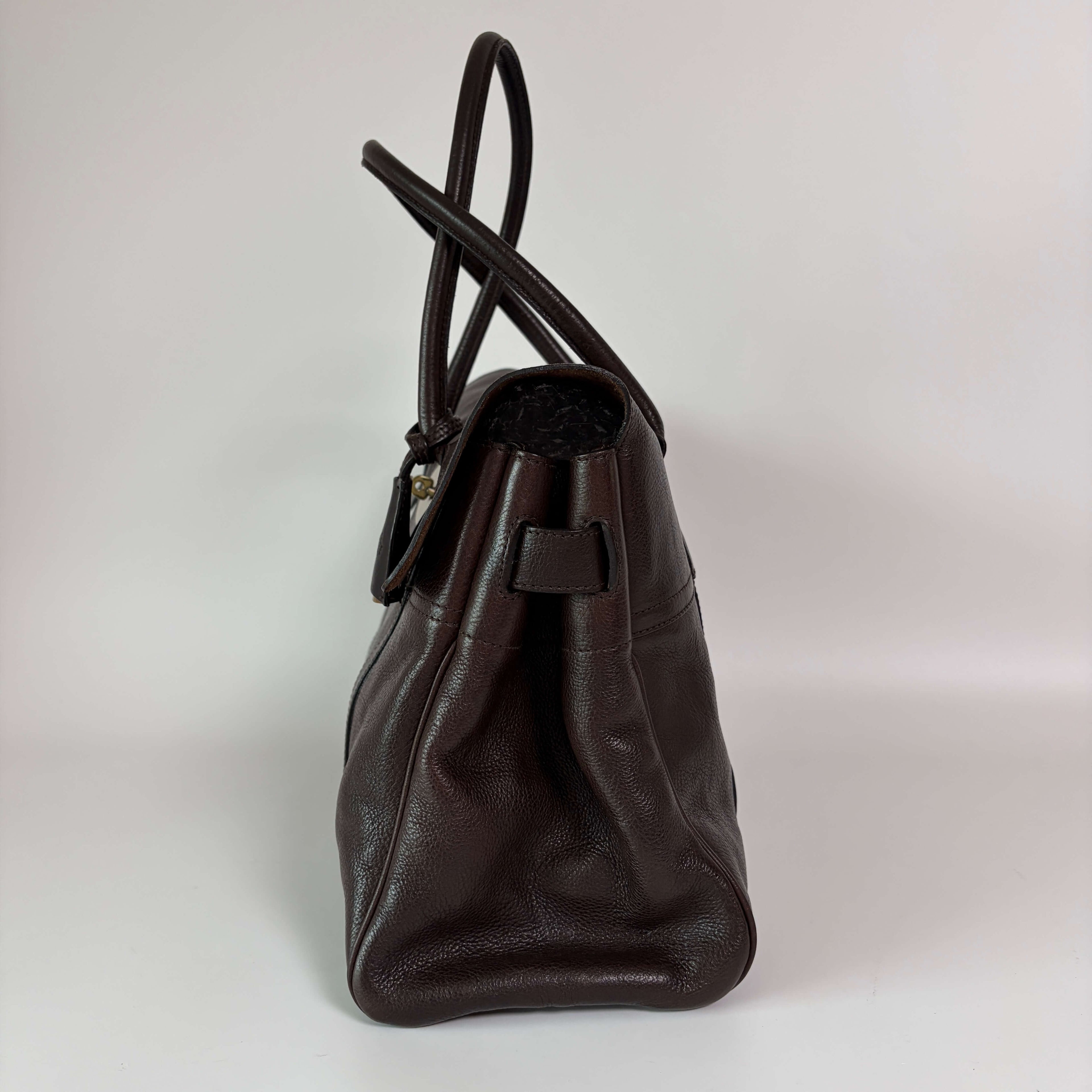 Authentic Mulberry Bayswater Satchel Bag Leather Dark Brown