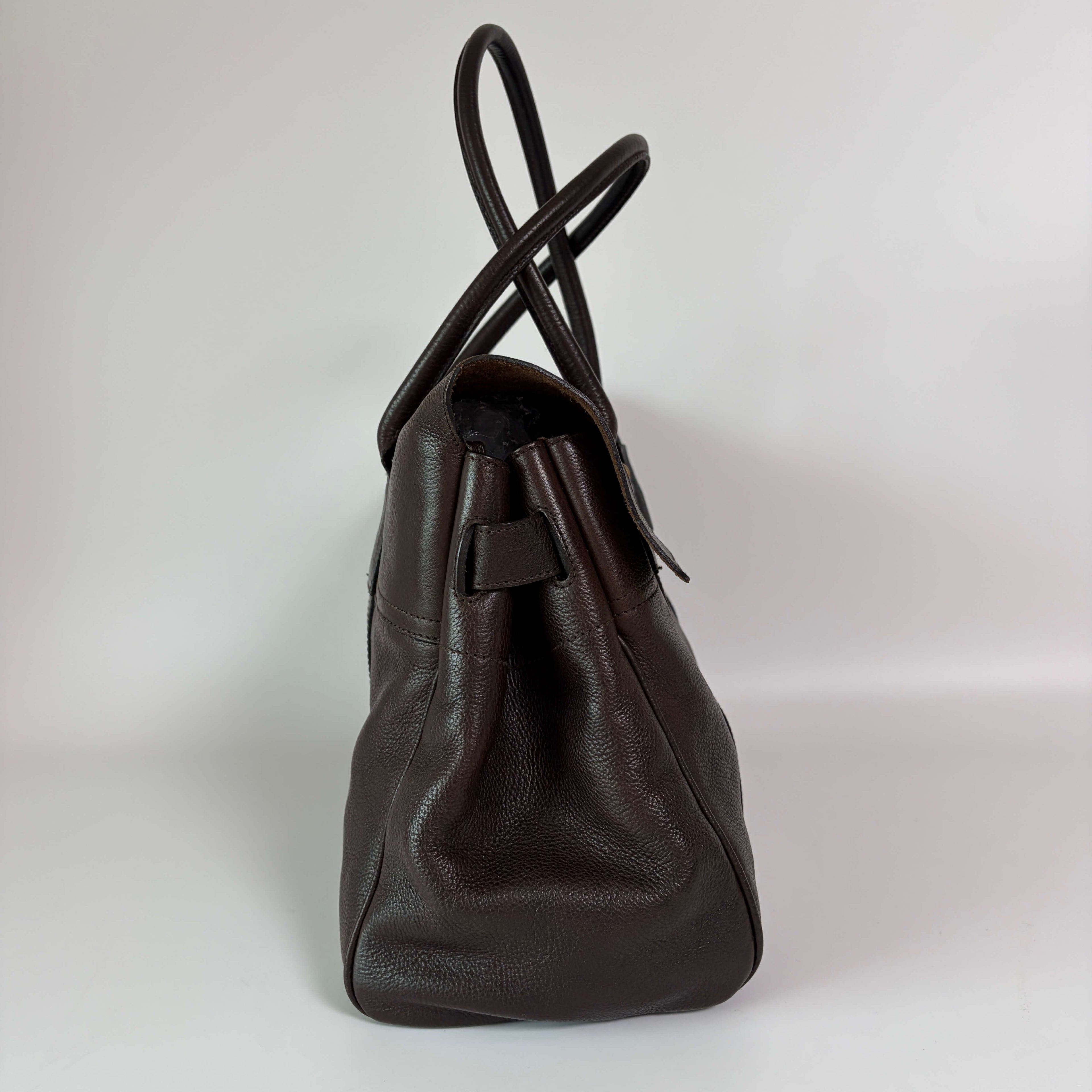 Authentic Mulberry Bayswater Satchel Bag Leather Dark Brown