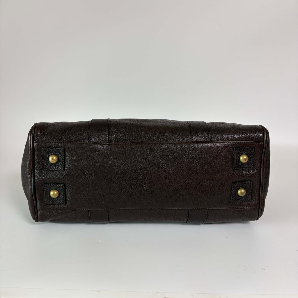 Authentic Mulberry Bayswater Satchel Bag Leather Dark Brown