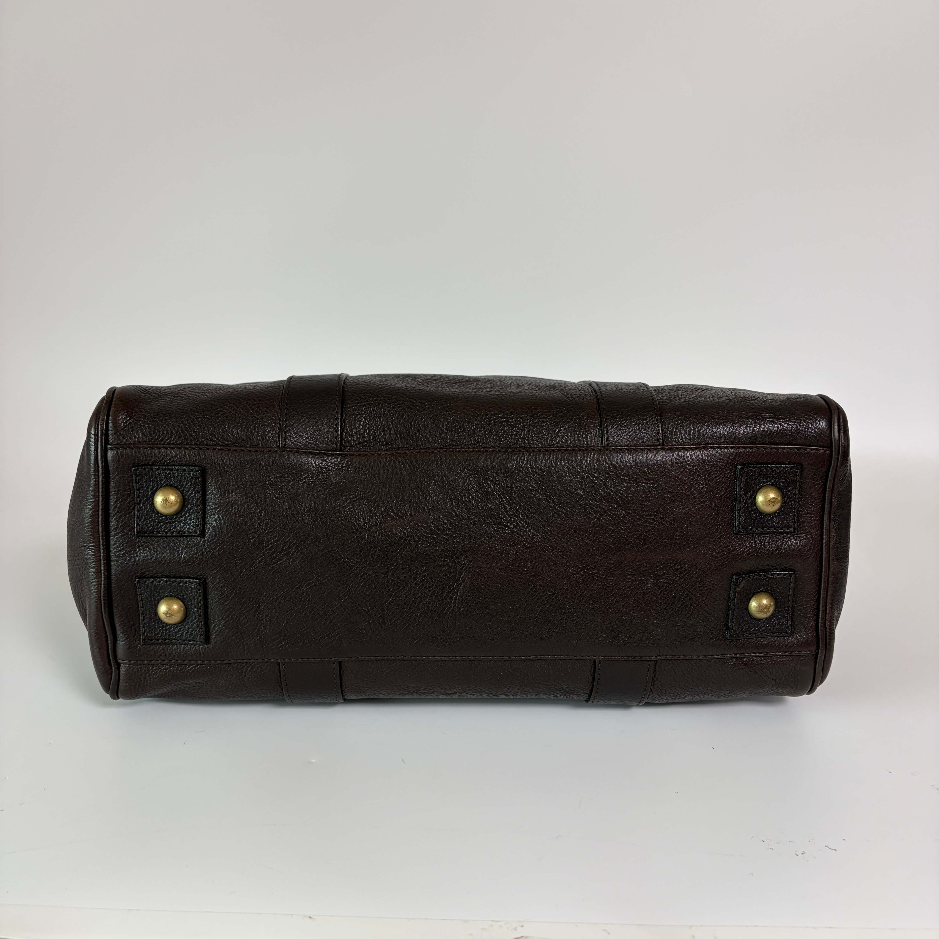 Authentic Mulberry Bayswater Satchel Bag Leather Dark Brown