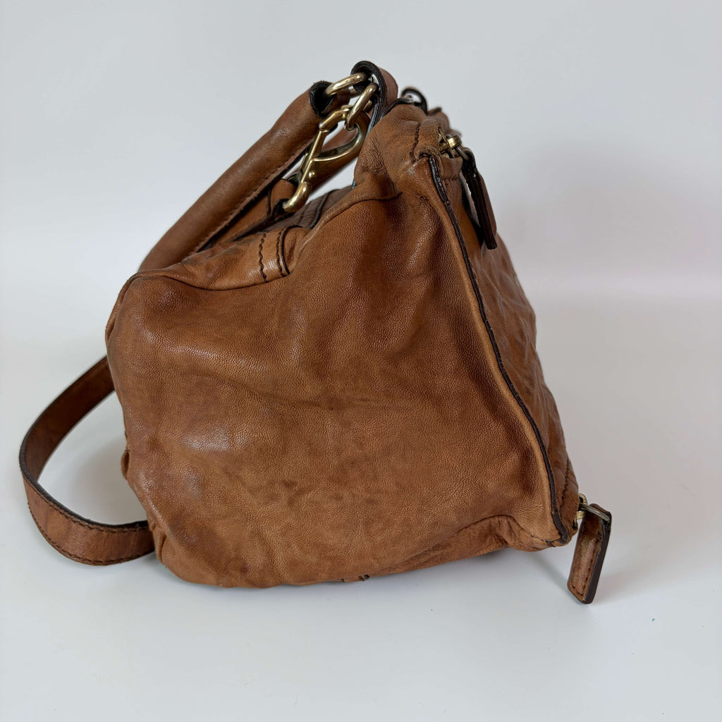 Authentic Givenchy Pandora Small Leather Shoulder Bag Brown