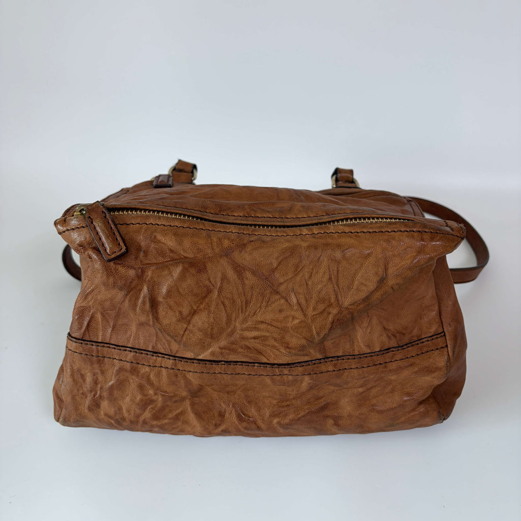 Authentic Givenchy Pandora Small Leather Shoulder Bag Brown