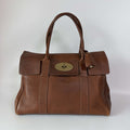 Authentic Mulberry Bayswater brown leather bag front view with Postman’s Lock