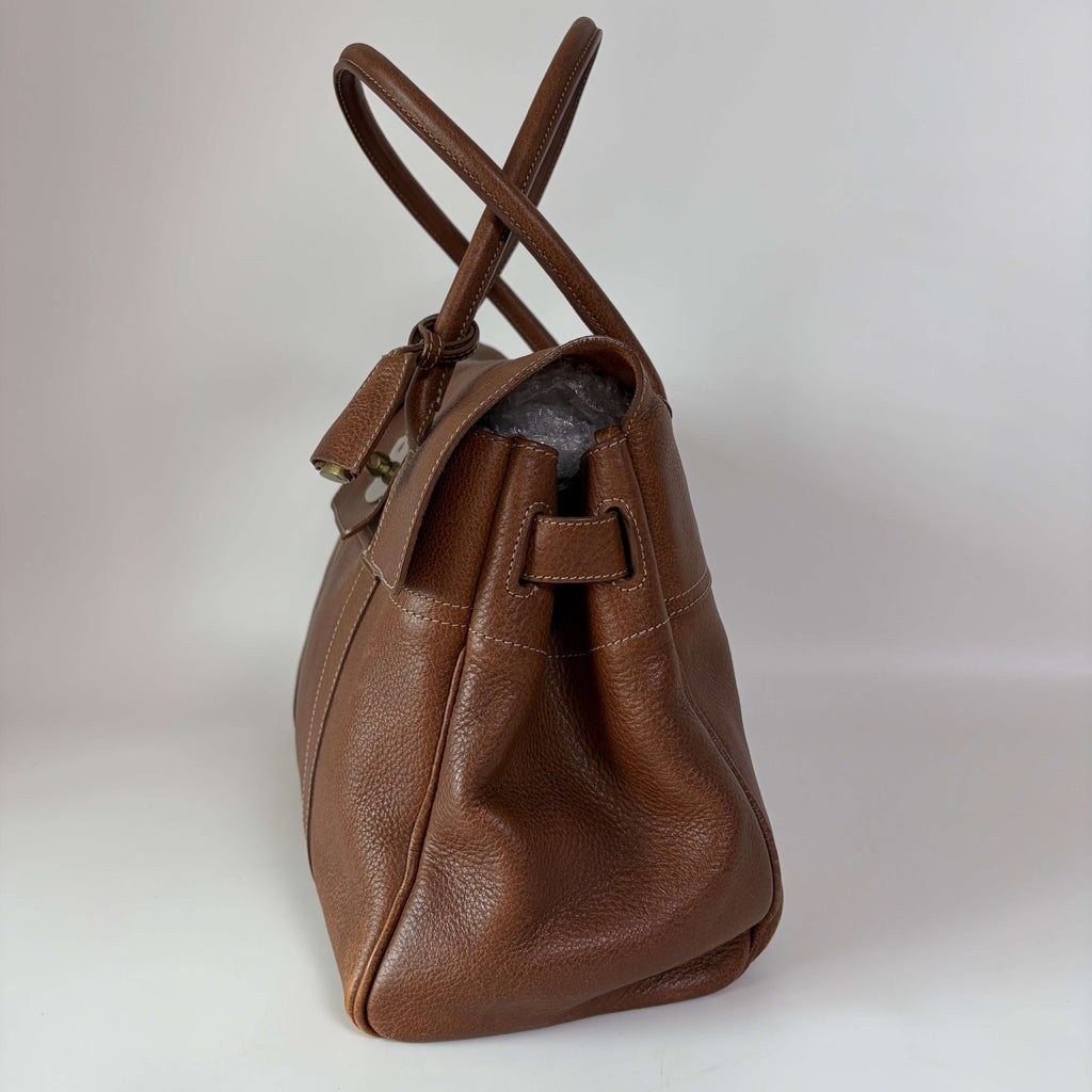 Mulberry Bayswater brown leather bag right side view
