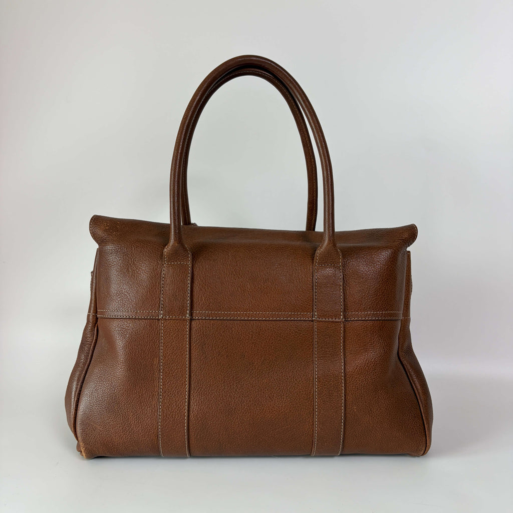 Mulberry Bayswater brown leather bag back view