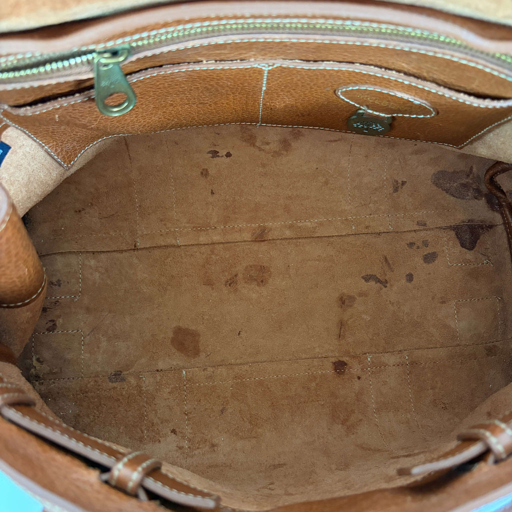 Mulberry Bayswater brown leather bag interior and pocket details