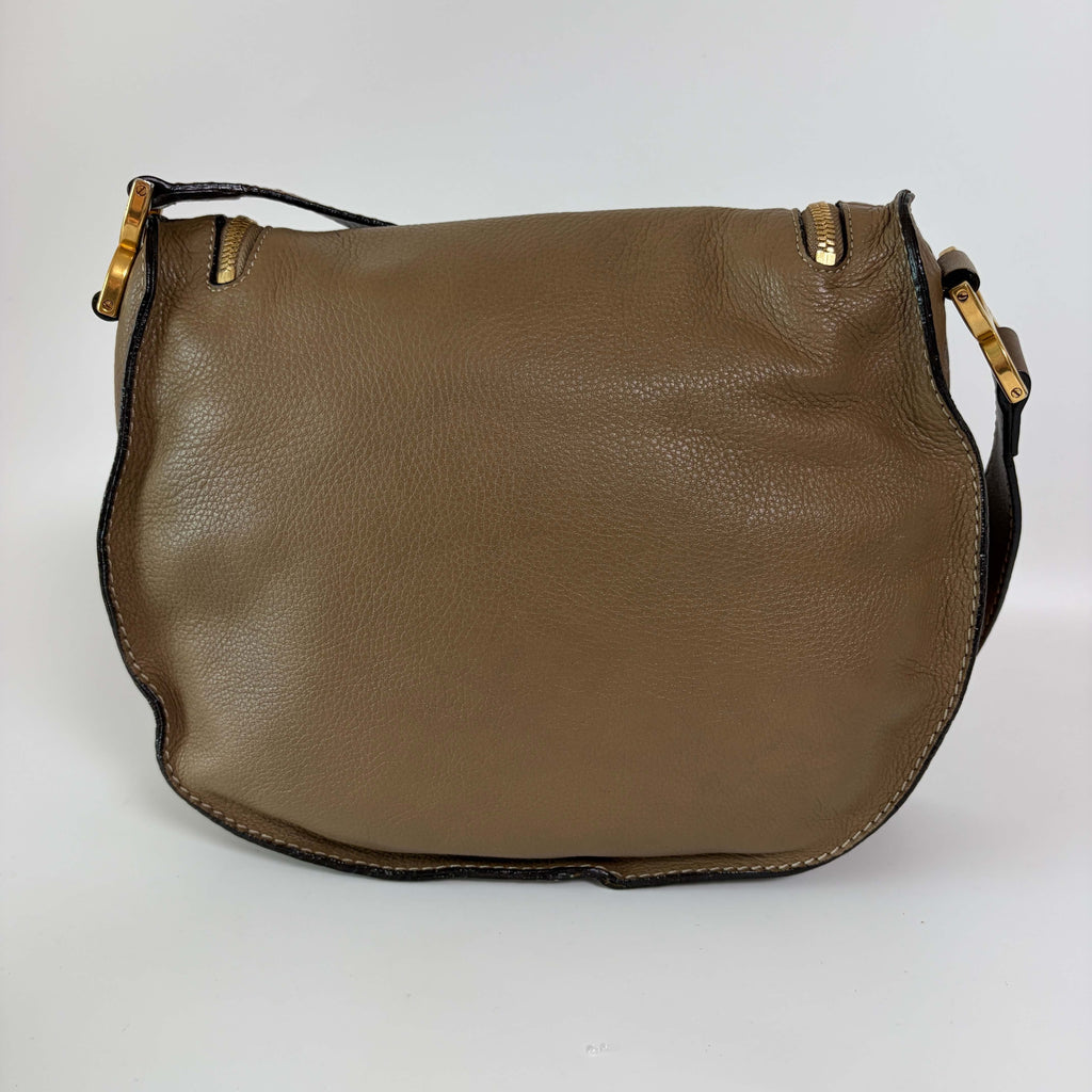 Chloé Marcie Medium Crossbody Bag Nut brown leather back view