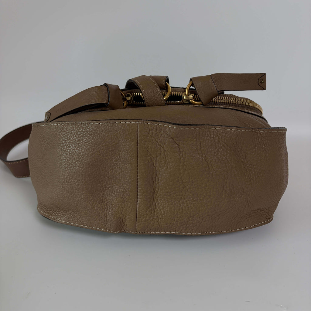 Chloé Marcie Medium Crossbody Bag Nut brown leather bottom view