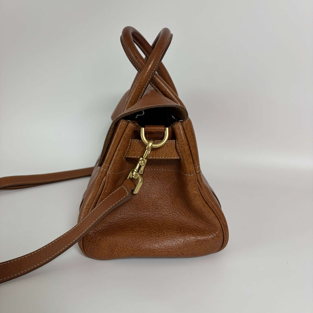 Mulberry Small Bayswater Satchel natural tan leather bag right side view
