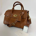 Authentic Mulberry Small Bayswater Satchel natural tan leather bag side view